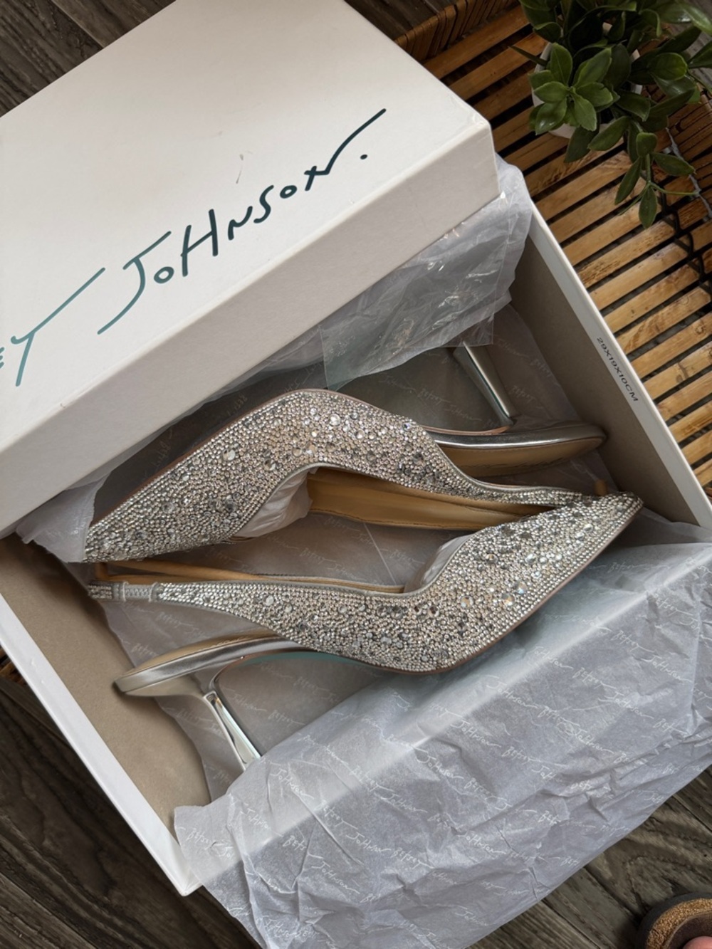 NEW Betsey Johnson Clark Slingback Silver Rhinestone Pointed Pump 9.5 PROM - Picture 9 of 13